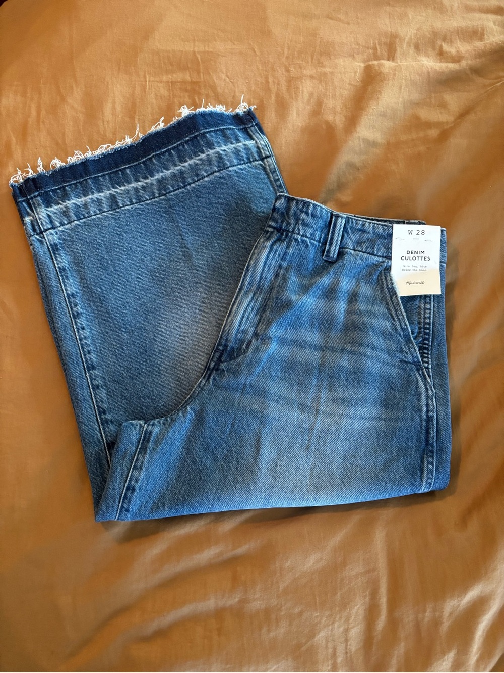 Madewell Blue Denim Culottes - Casual Relaxed Fit